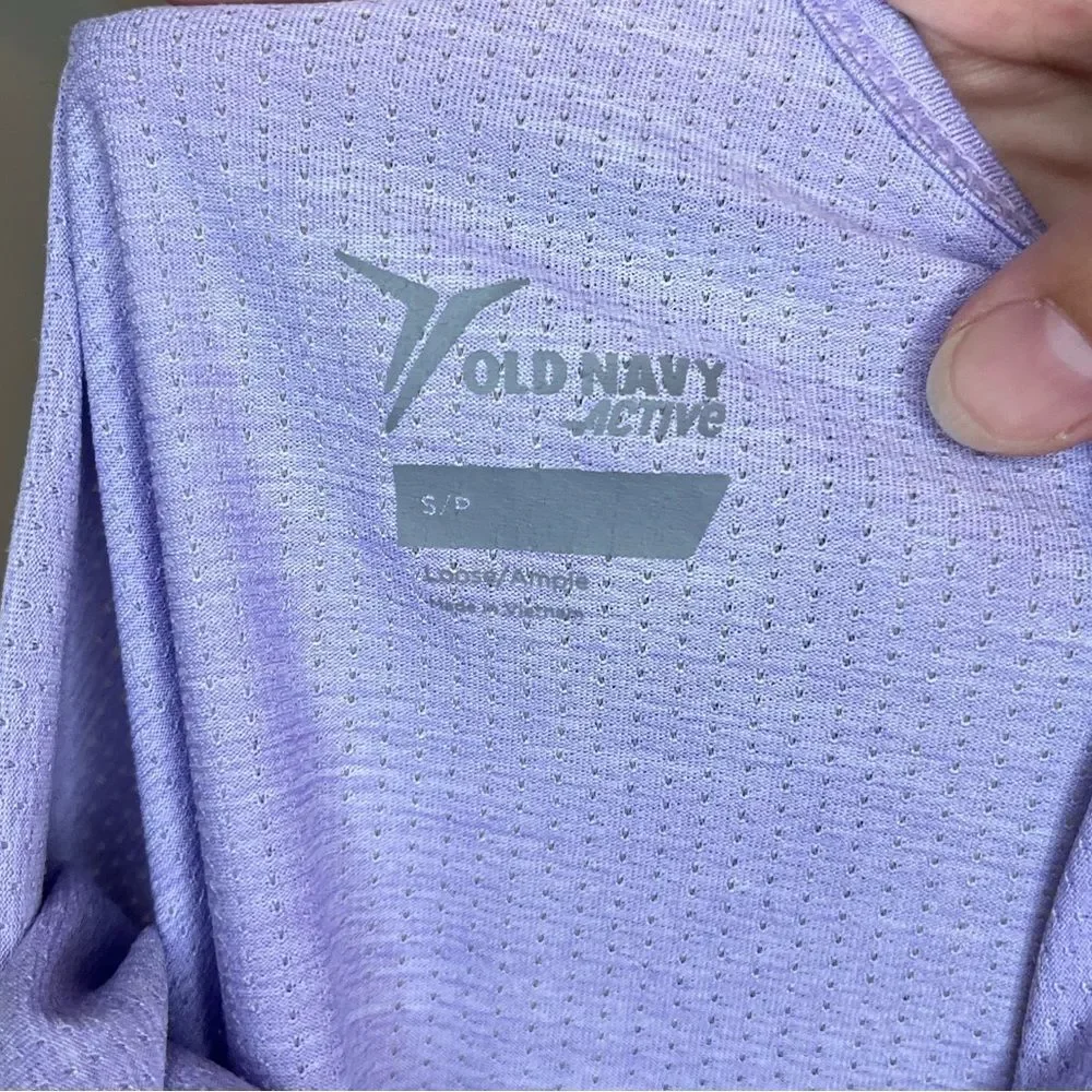 Old Navy Active Purple Loose Elastic Mesh Tank Size Small